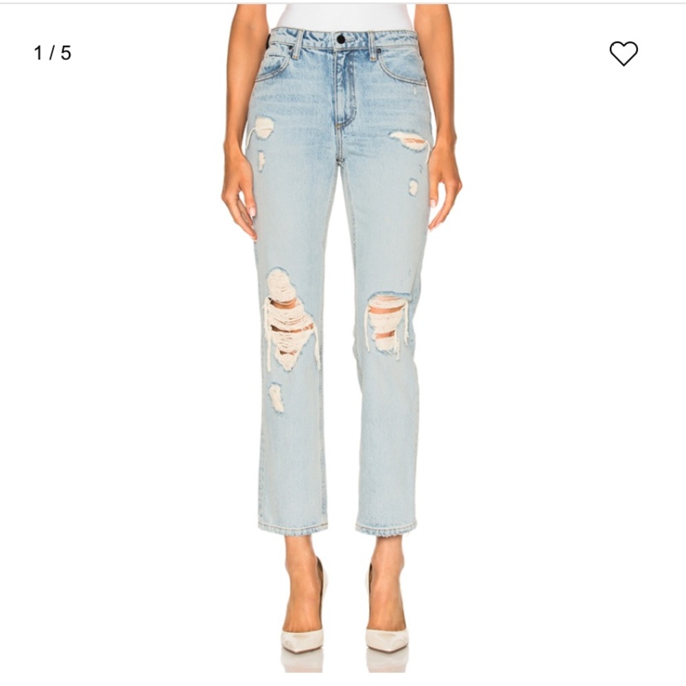 Alexander Wang High Rise Straight Leg Jeans